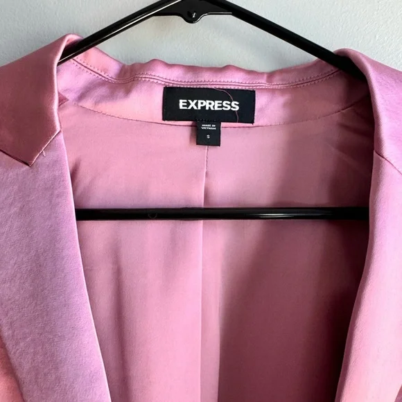 Express Pink Blazer Small Barbiecore Coquette Power Blazer Chic Workwear - Picture 2 of 7